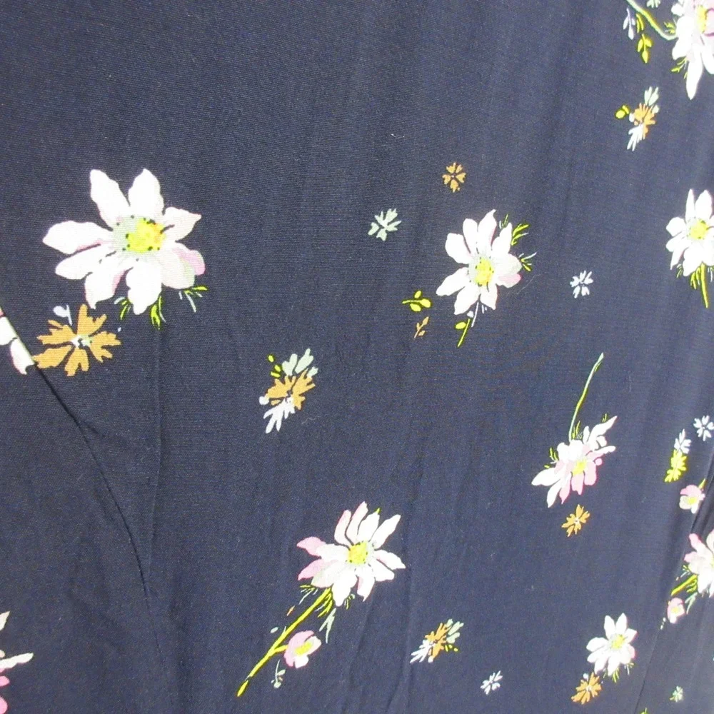 GAP Women's Navy Floral Print Button Front Midi Dress Size 12 - Picture 11 of 13